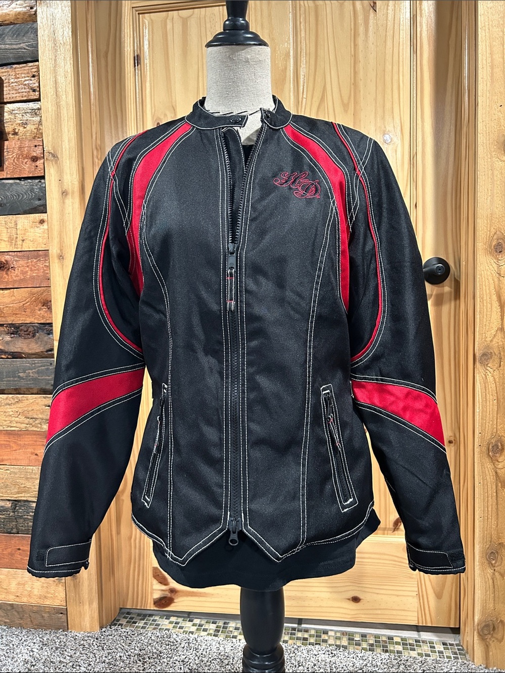 Women's Black and Red Harley Davidson Jacket